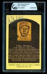 Carl Hubbell HOF Auto Postcard (New York Giants)